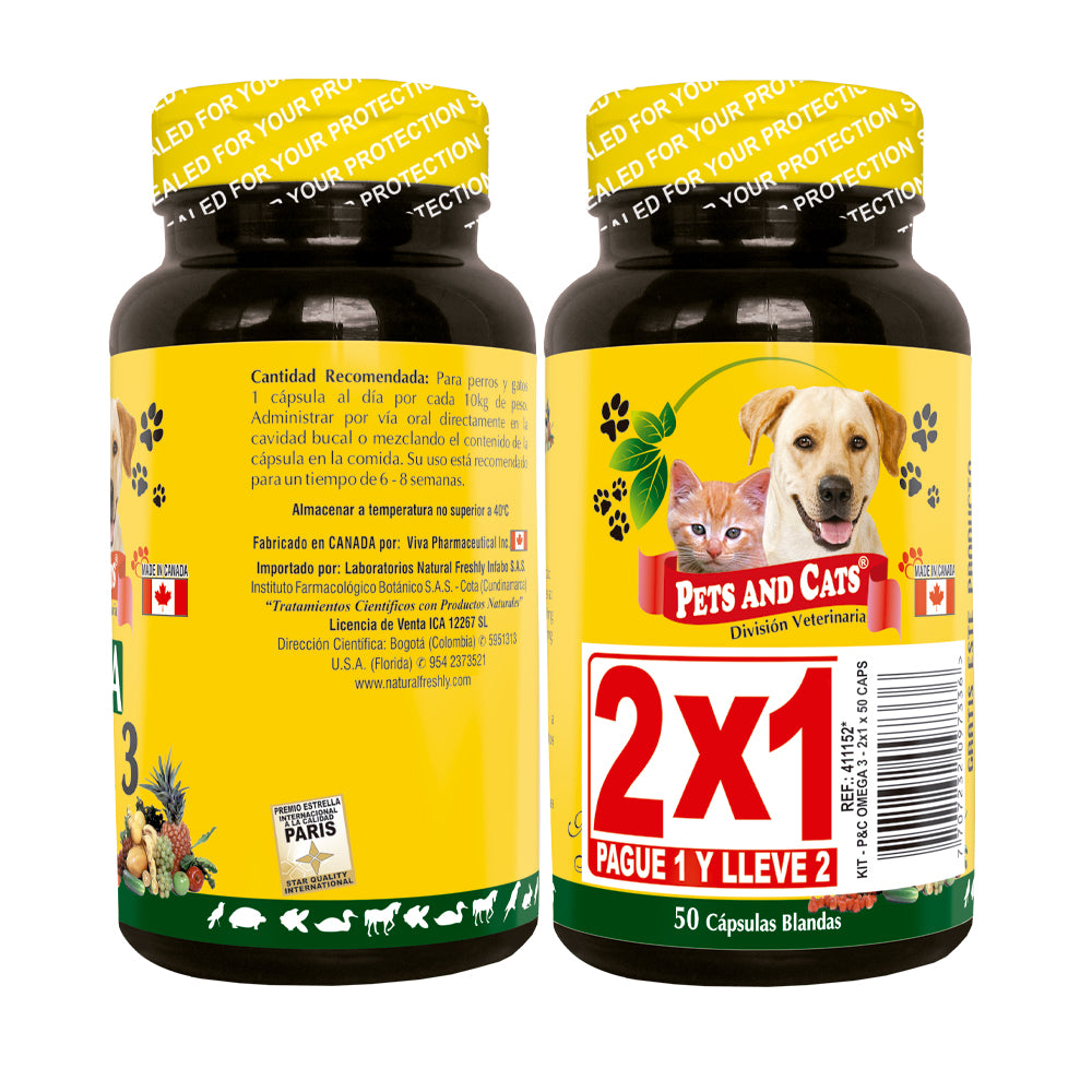 Natural Freshly Oferta Omega 3 Pets And Cats X 50 Capsulas 2X1