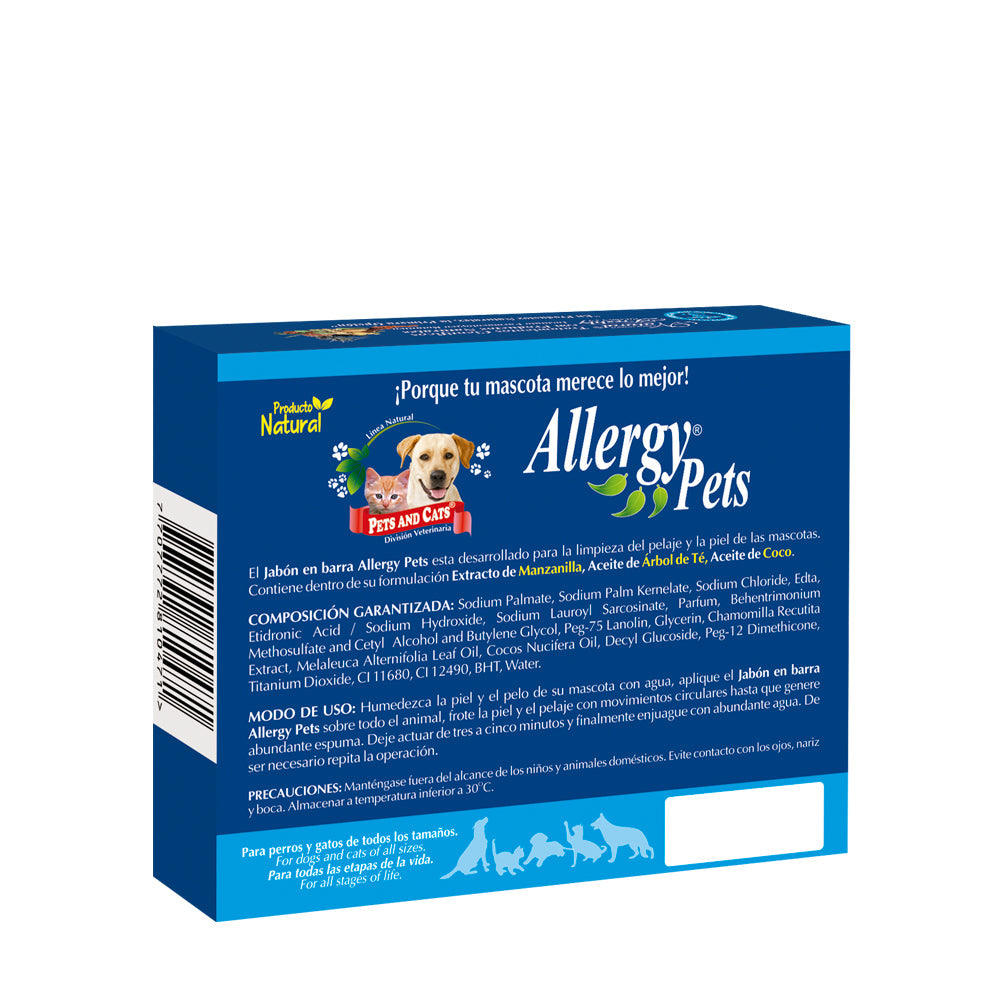 Jabon Barra Allergy Pets
