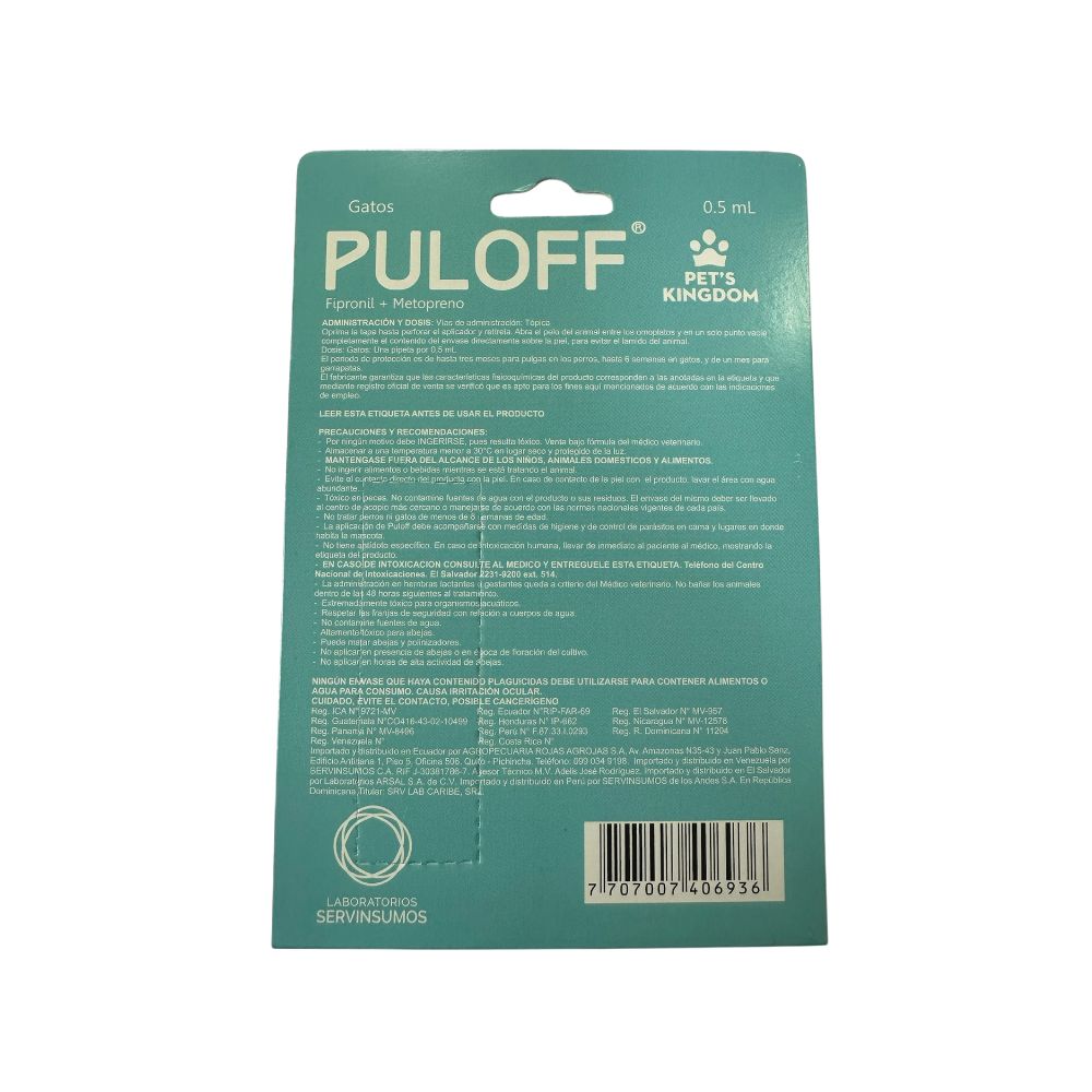 Puloff Solucion Topica Gatos (0.5 mL)