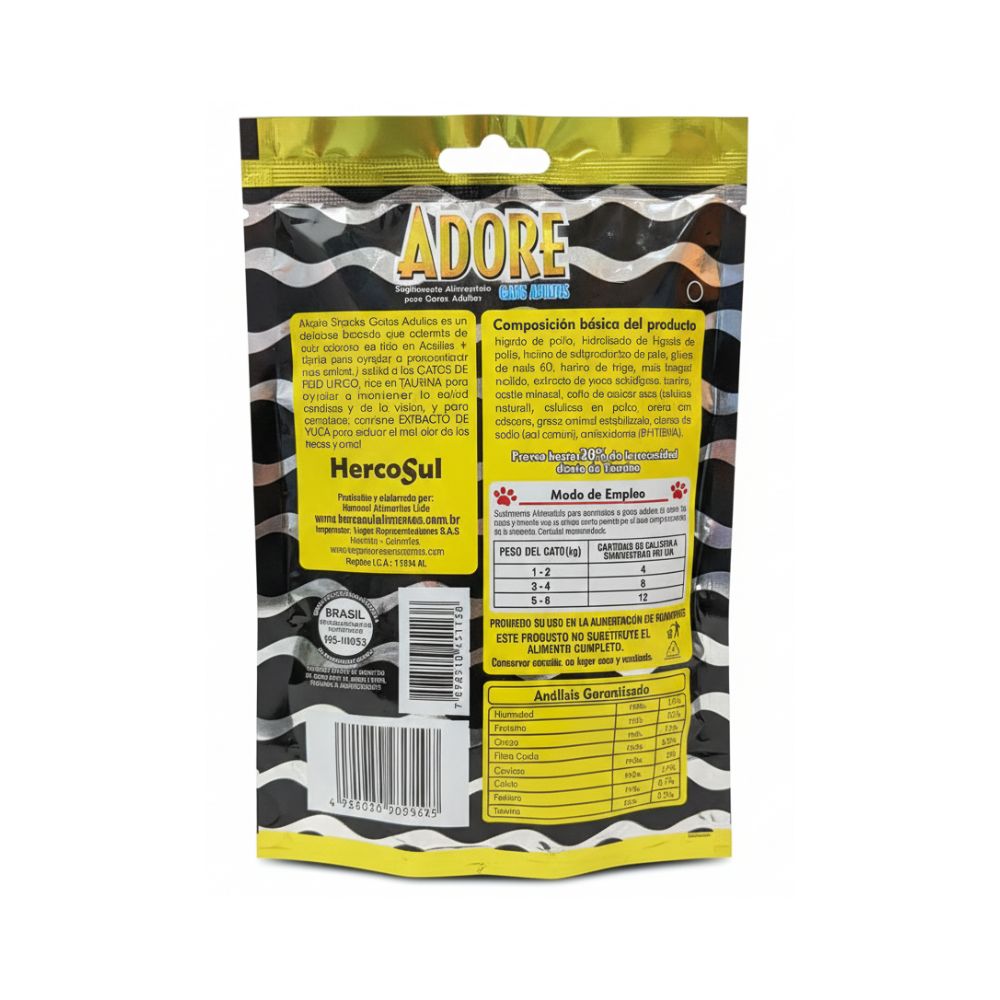 Adore Snacks Gatos Adulto Pelo Largos 80gr
