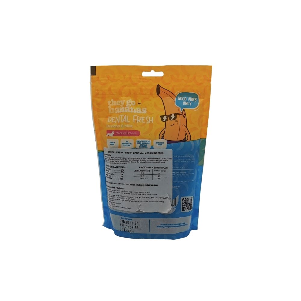 They go Bananas Snack Golosina Dental Fresh Banana y Menta