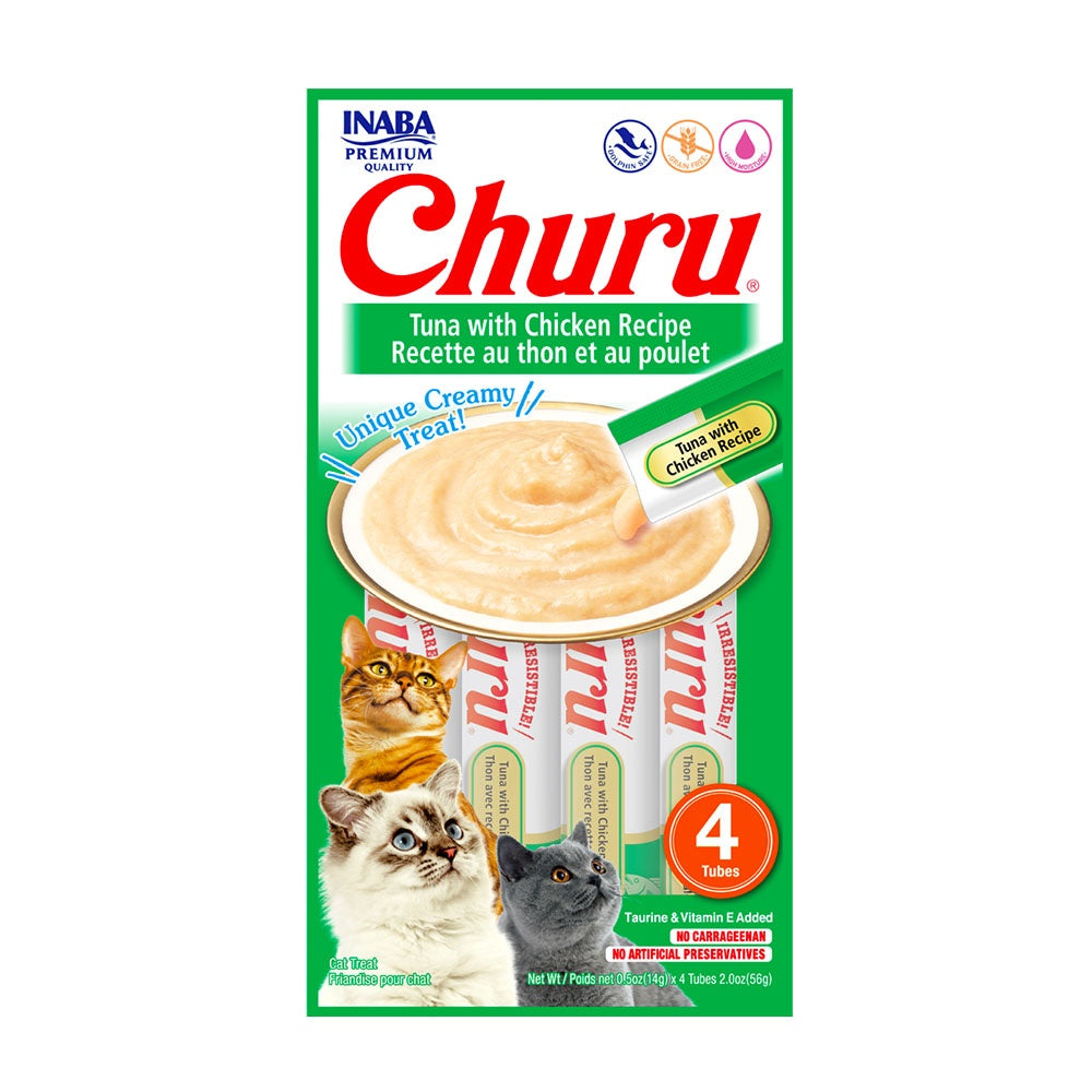 Snack Churu Inaba Para Gato Bol X 4Tub X 14Gr Atun Con Pollo
