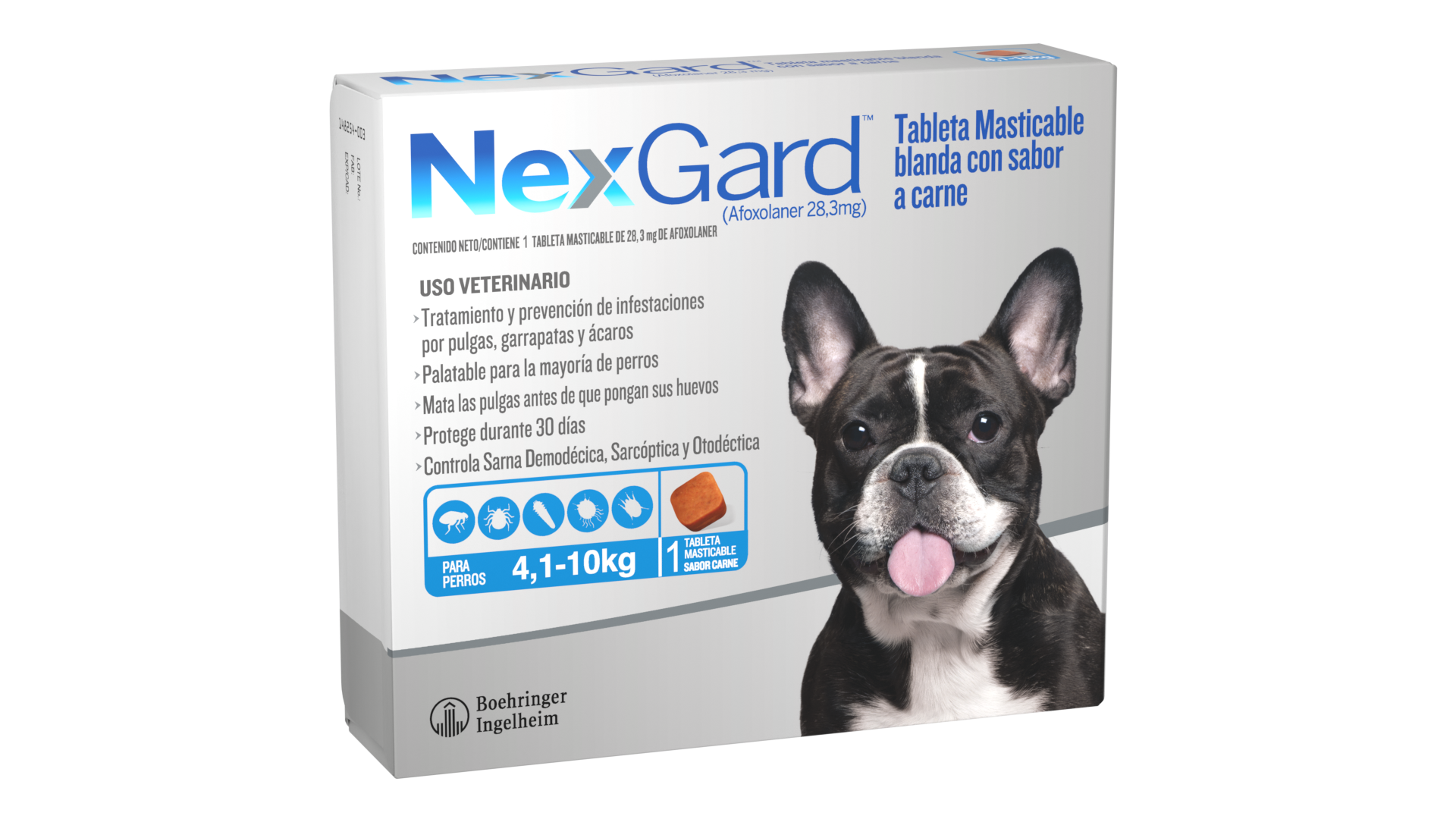 Nexgard Antipulgas para Perro de 4.1 a 10 Kg Sabor a Carne