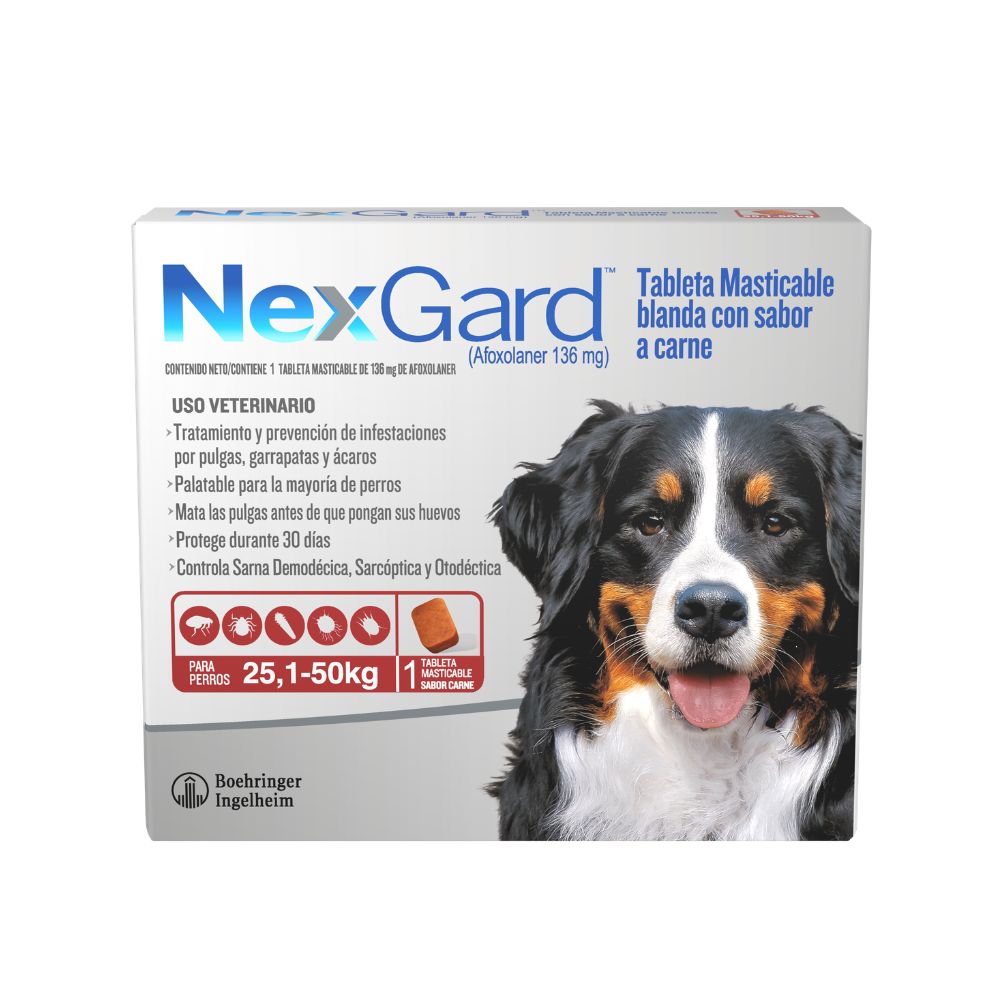 Nexgard Antipulgas para Perro Sabor Carne >25.1 a 50 Kg