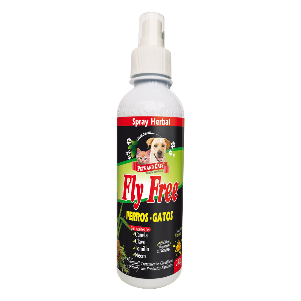 Fly Free Herbal Perros y Gatos Spray Frasco 240g