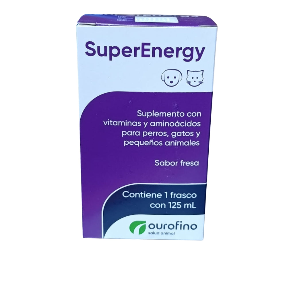 Superenergy Ourofino Suplemento Alimenticio Perros y Gatos Fresa Frasco 125ml
