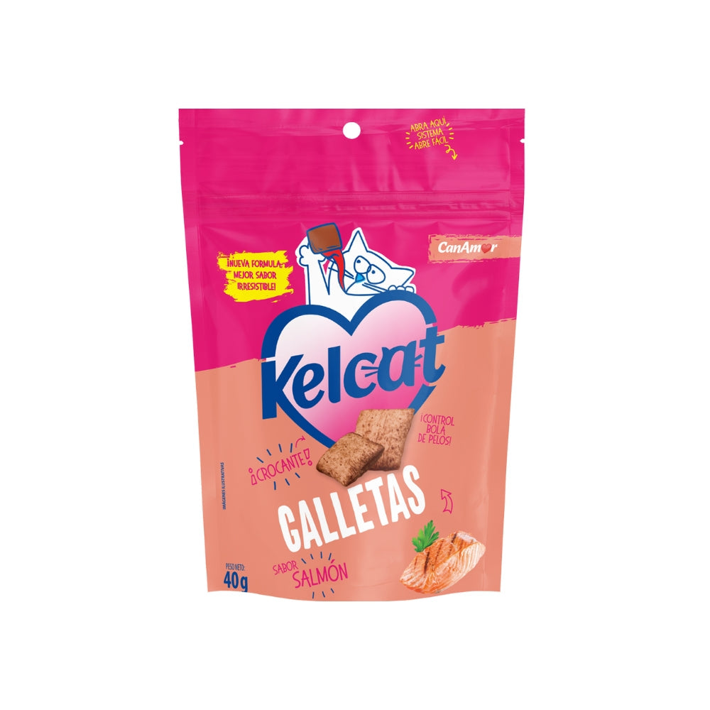 Kelcat Galletas Sabor a Salmón Control Bolas de Pelo Crocante
