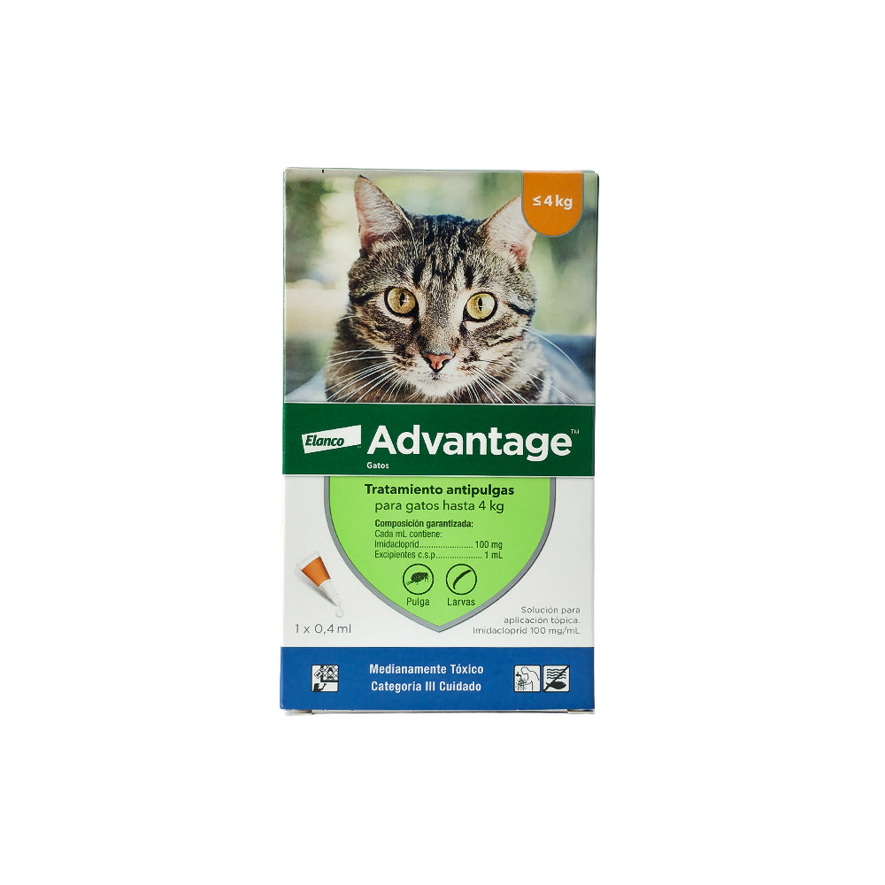 Advantage Gatos 4Kg 100Mg/Ml(10%) Sol Top Pipeta X 0.4Ml