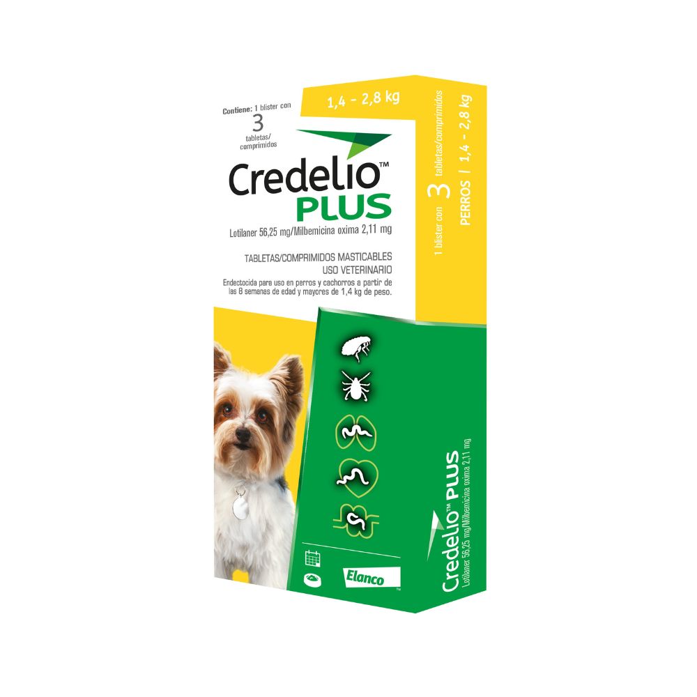 Credelio Antiparasitario Plus 1.4-2.8 Kg (56.25 mg/2.11 mg)