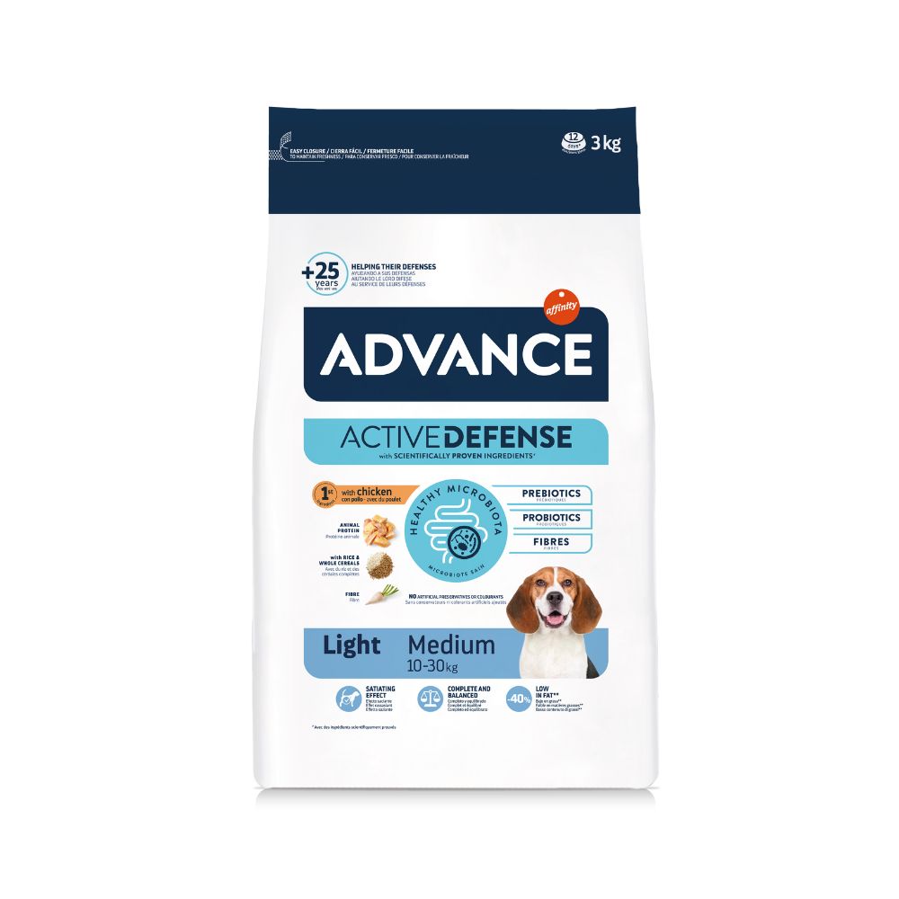 Advance Active Defense Light Pollo Perros Adultos Medianos 3 kg