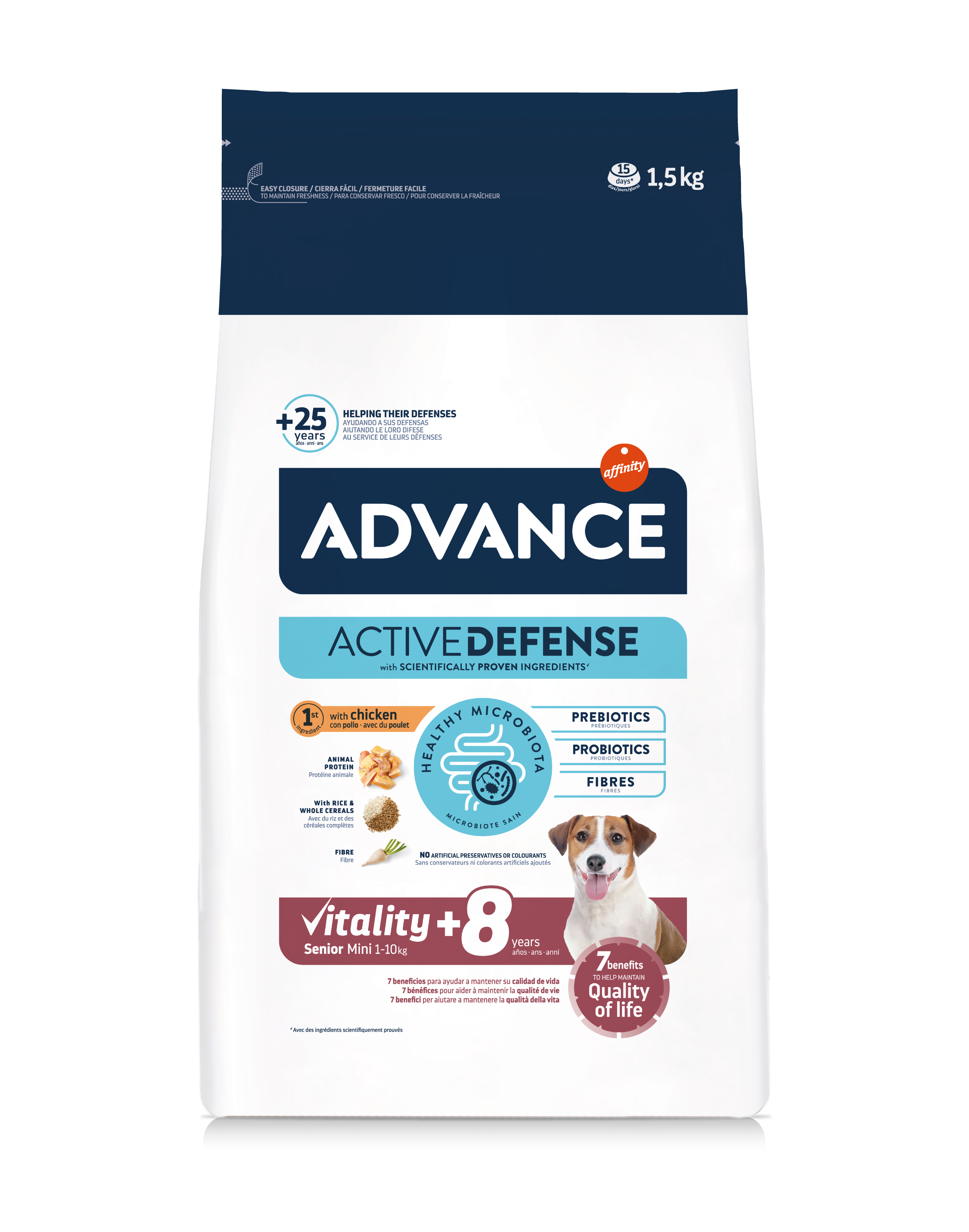 Advance Alimento Vitality Active Defense Perro Senior Mini Pollo