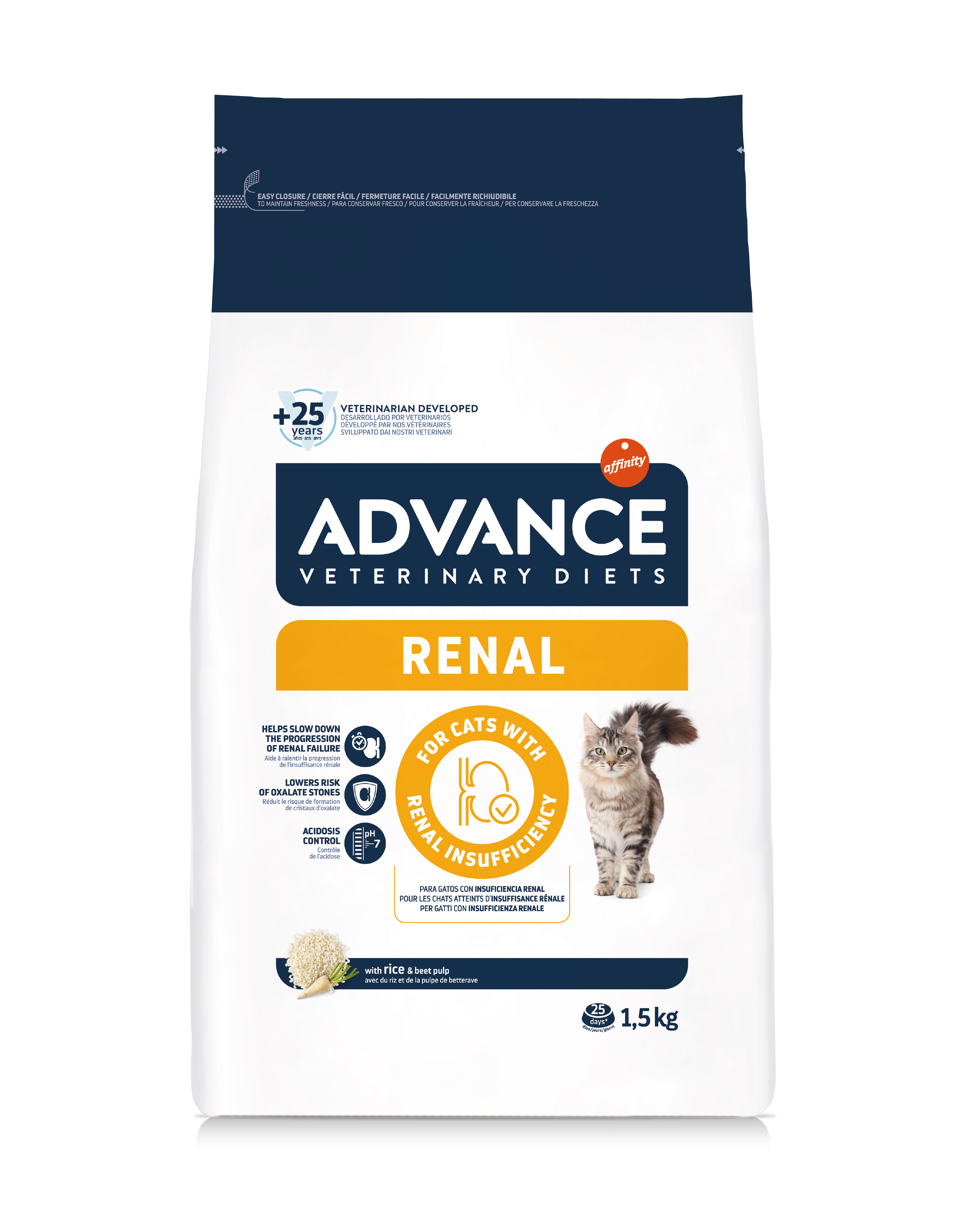 Alimento Completo Renal Gatos Adultos Bol X 1.5Kg Advance Arroz