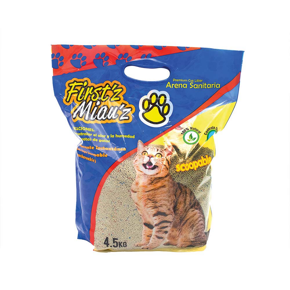 Firstz Miauz Arena Sanitaria Granulada Bolsa 4.5kg para Gatos