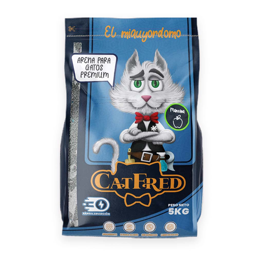 Catfred Arena Granulada para Gatos Lavanda/Manzana Bolsa 5kg