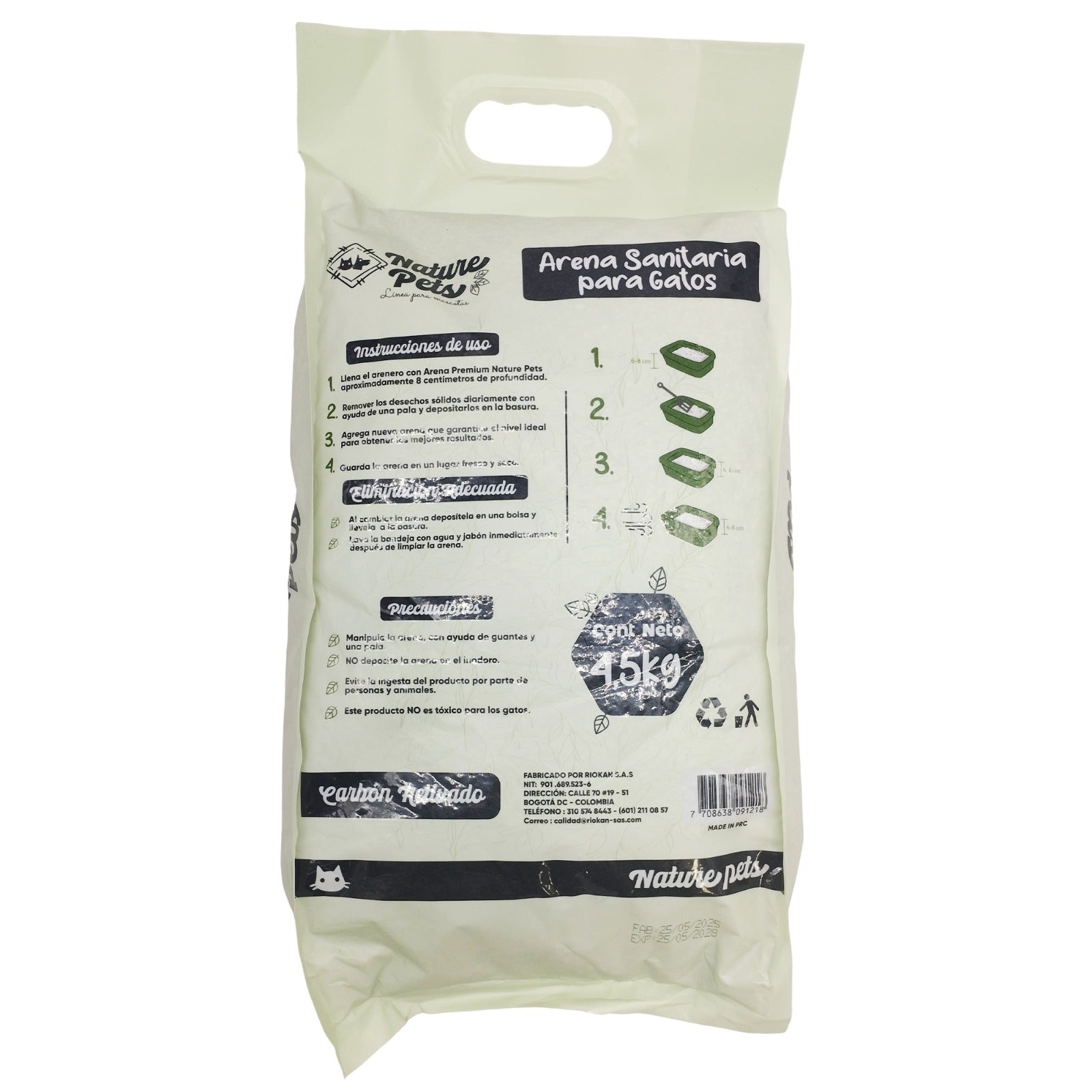 Nature Pets Arena Carbón Activado para Gatos 4.5kg