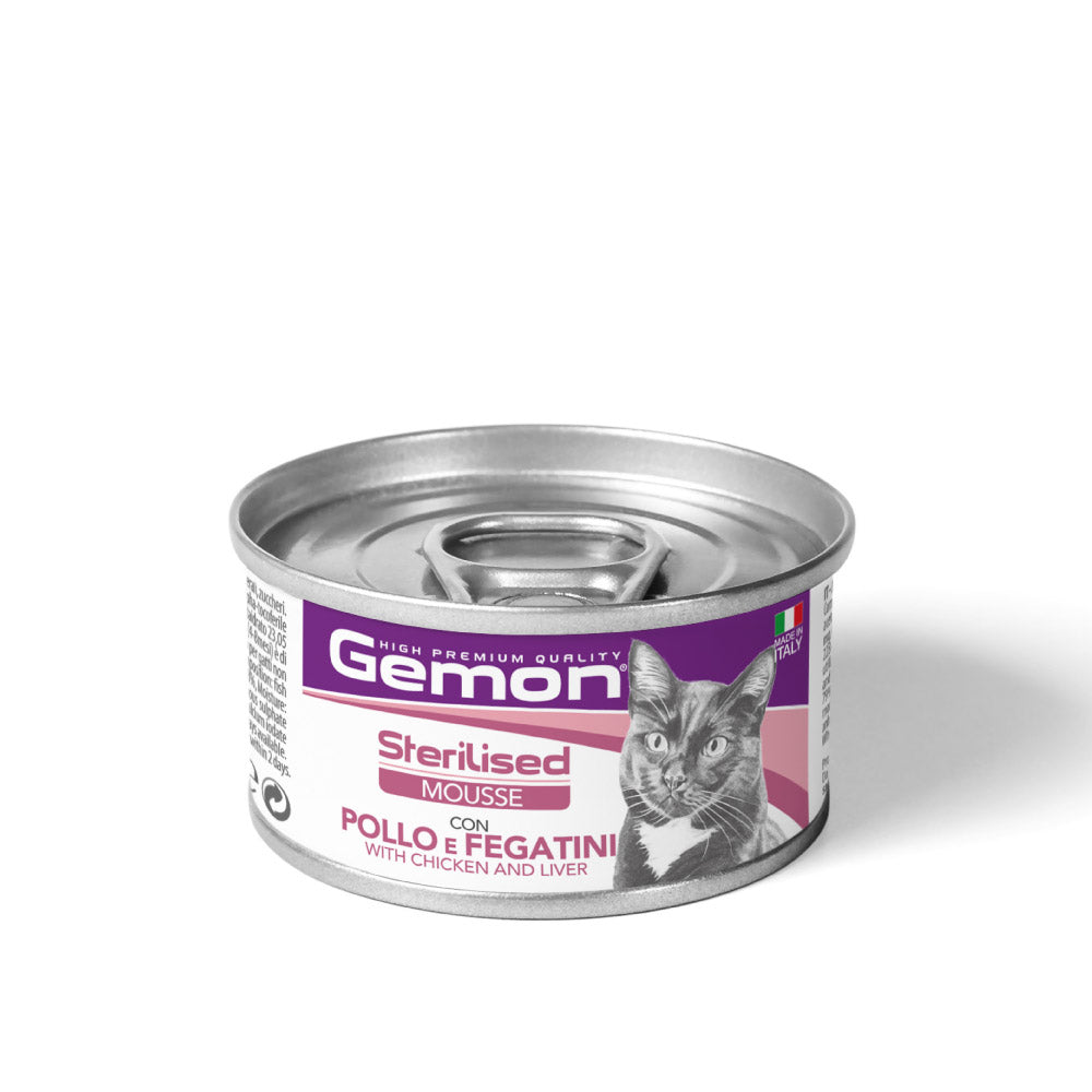 Gemon Cat Mousse Esterilizado con Pollo y Hígado 85g