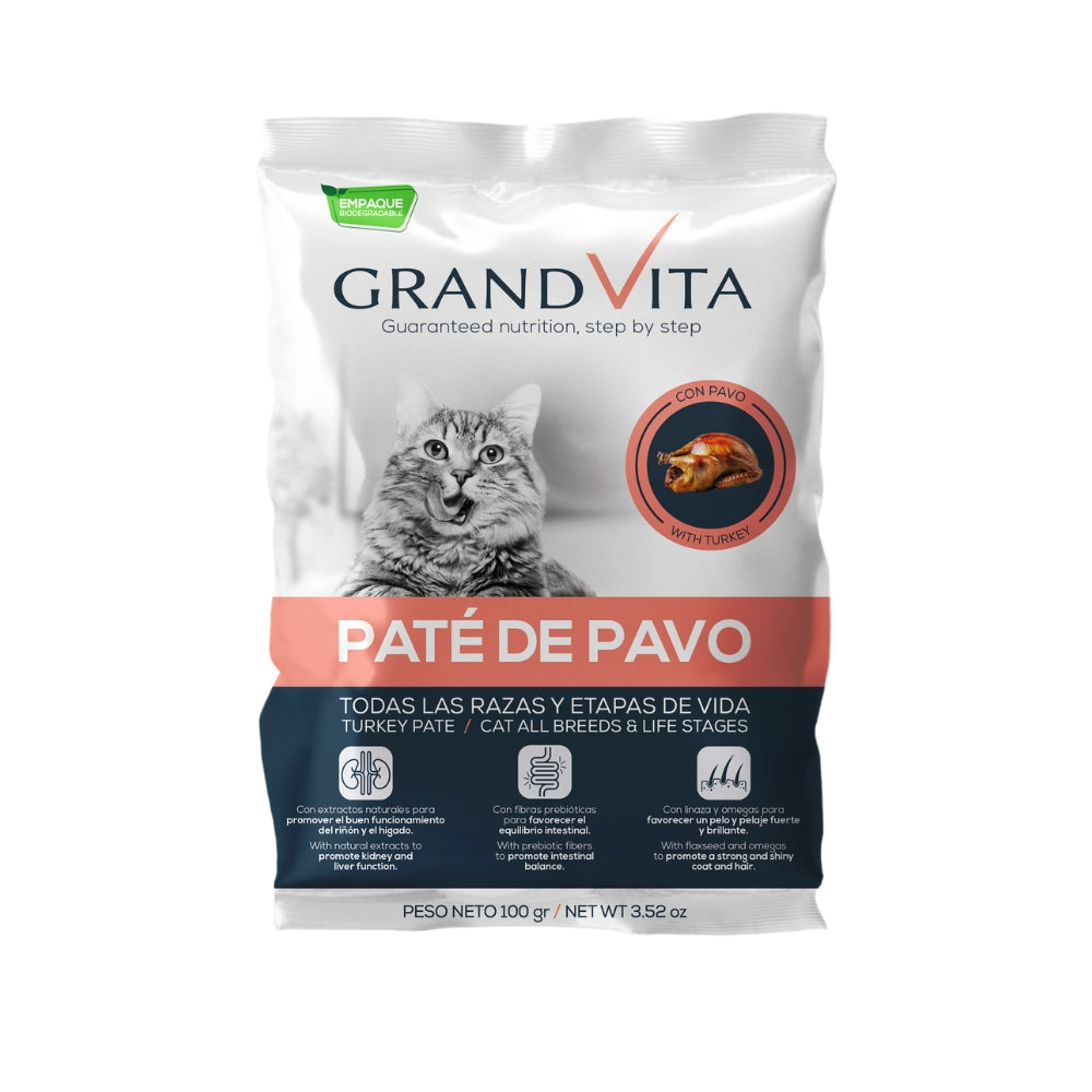 Comida Húmeda Para Gato Grand Vita Paté Pavo 100 g