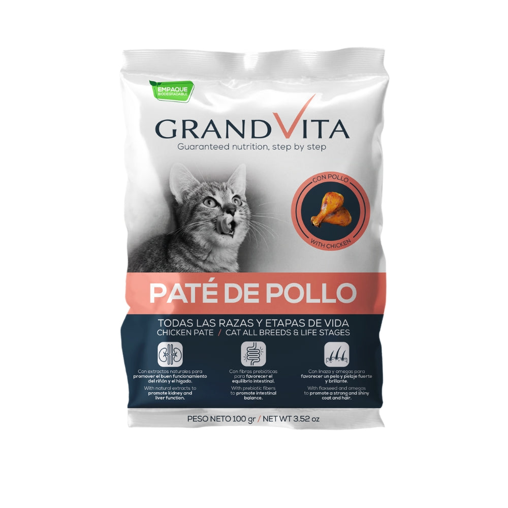 Comida Húmeda Para Gato Grand Vita Paté Pollo 100 g