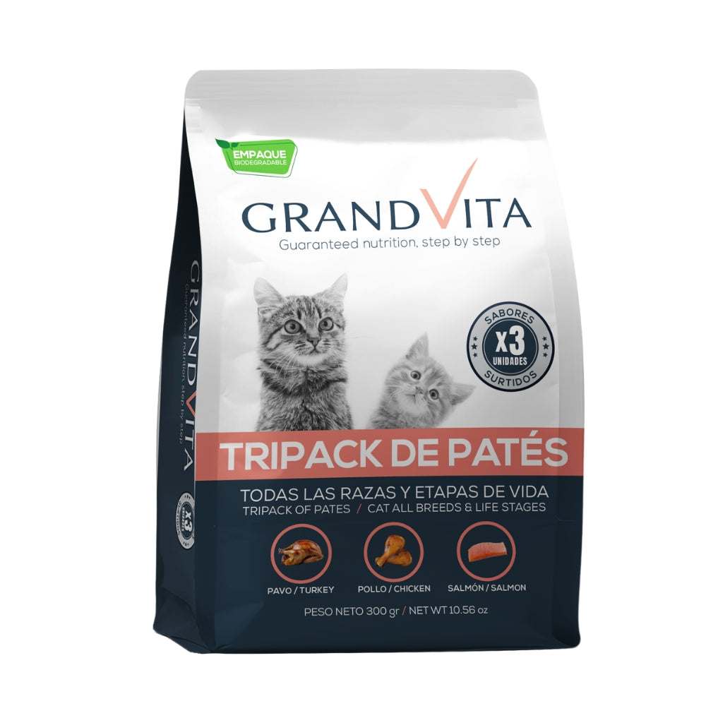 Grand Vita Patés para Gato Pack 3x300g