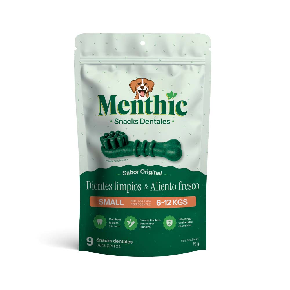 Menthic Snack Dental Tipo Cepillo Para Perros Entre 6 a 12 Kg