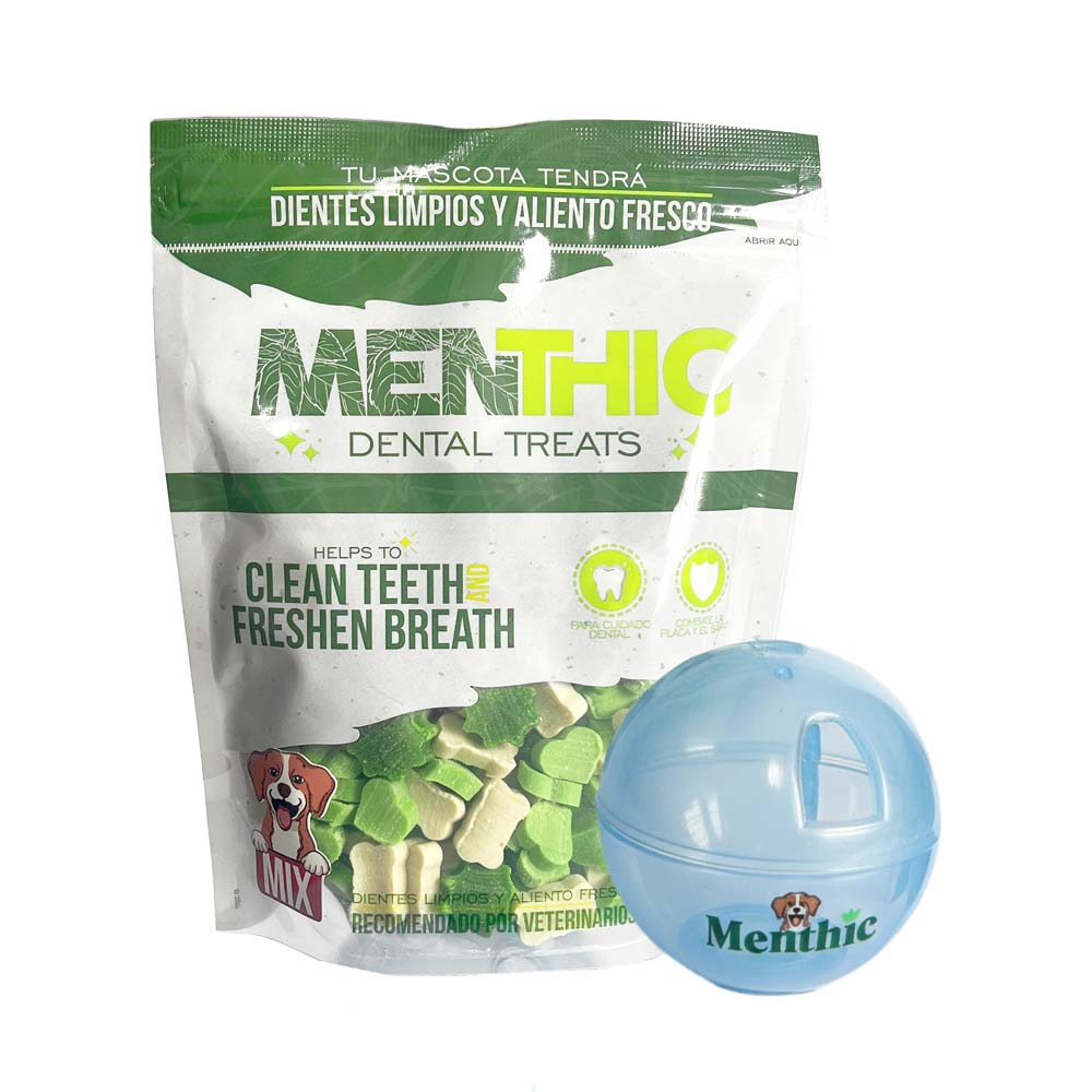 Vet Snacks Dentales Mix Menthic Con Pelota Dispensadora Bol X 300Gr