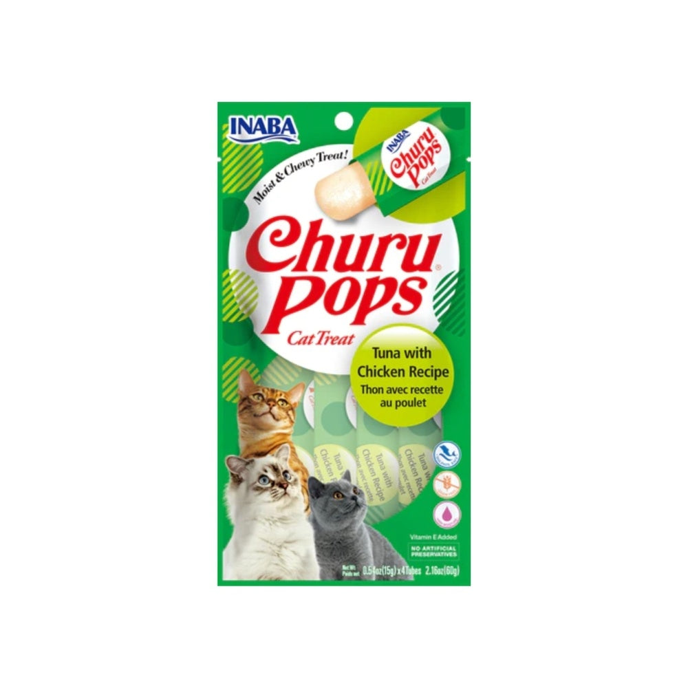 Vet Golosina Para Gato Inaba Churu Pops Bol X 4Tub X 15Gr Atun Con Pollo