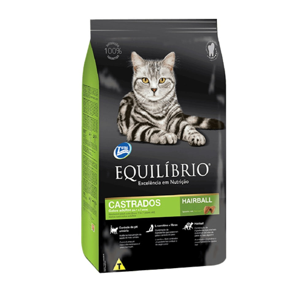Alimento Completo Equilibrio Castrados Hairball Para Gato Bol X 1.5Kg