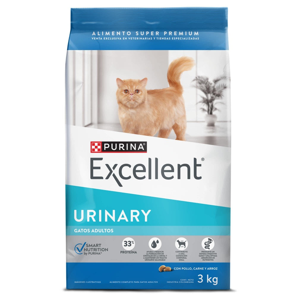 Alimento Completo Purina Excellent Urinary Para Gato Bol X 3Kg