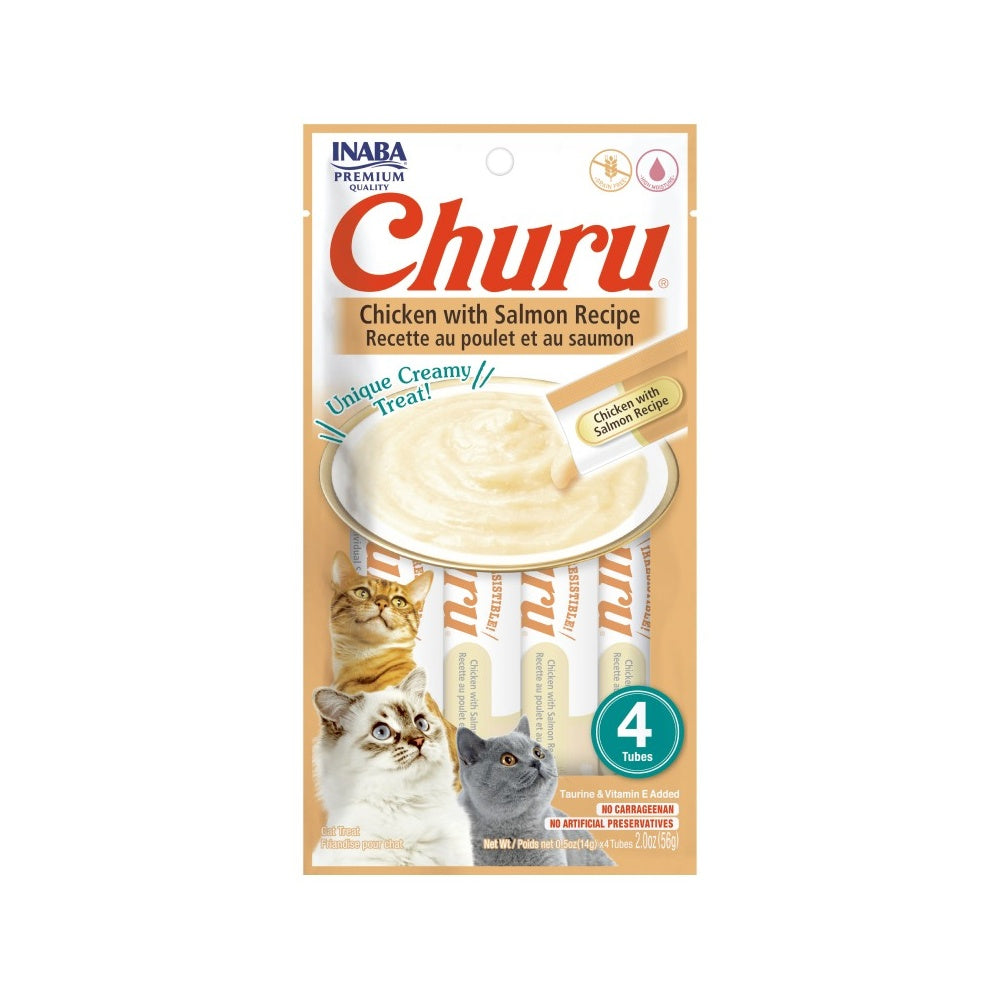Snack Churu Inaba Para Gato Bol X 4Tub X 14Gr Pollo Con Salmon